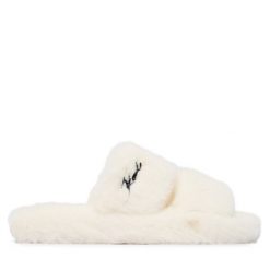 Kapcie KARL LAGERFELD. Białe obuwie domowe KARL LAGERFELD, bez wzorów, bez zapięcia. Za 439.99 zł.