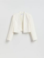 Krótka marynarka - biały. Białe marynarki i żakiety Reserved, l, bez wzorów, z tkaniny. Za 169.99 zł.