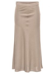 ONLY Spódnica midi Goa 15363690 Beżowy Regular Fit. Brązowe spódnice Only, s, bez wzorów, ze lnu, midi. Za 169.99 zł.