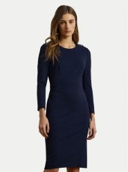 LAUREN RALPH LAUREN Sukienka codzienna 200973403001 Granatowy Regular Fit. Niebieskie sukienki Lauren Ralph Lauren, na co dzień, bez wzorów, z wiskozy, bez kołnierzyka, bez ramiączek, proste. Za 969.99 zł.