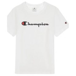 T-shirt Damski Z Bawełny Z Krótkim Rękawem. Białe t-shirty Champion, l, bez wzorów, z bawełny, bez kołnierzyka, bez ramiączek. Za 130.99 zł.