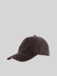 4F Czapka z daszkiem strapback damska - różowa XS/S (56cm). Czerwone czapki 4f, bez wzorów, z materiału, klasyczne. Za 69.99 zł.