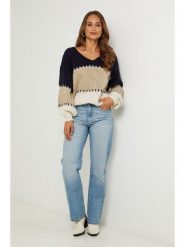 L'armoire de Suzette Sweter w kolorze beżowo-czarnym rozmiar: 34/36. Brązowe swetry L'armoire de Suzette, l, bez wzorów, bez ramiączek. Za 117.99 zł.