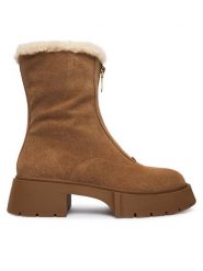 Coach Botki Leah Platform CCH85 Brązowy. Brązowe botki Coach, bez wzorów, ze skóry, bez obcasa, na płaskiej podeszwie, bez zapięcia. Za 1,649.00 zł.