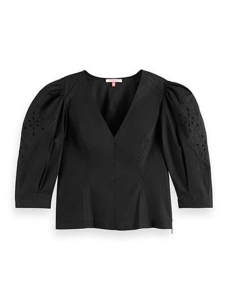 Scotch & Soda Bluzka w kolorze czarnym rozmiar: 40. Czarne bluzki Scotch & Soda, bez wzorów, z bawełny, bez kołnierzyka, bez ramiączek. Za 113.90 zł.