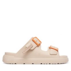 Klapki D.Franklin. Brązowe klapki D.Franklin, bez wzorów, bez obcasa. Za 169.99 zł.