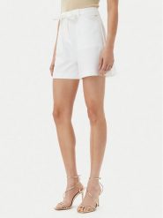 Guess Szorty materiałowe W5GD0I WH9Y2 Biały Loose Fit. Białe szorty Guess, z aplikacjami, z materiału. Za 269.99 zł.