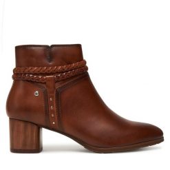 Botki Pikolinos. Brązowe botki Pikolinos, bez wzorów, bez obcasa, na słupku, bez zapięcia. Za 709.99 zł.