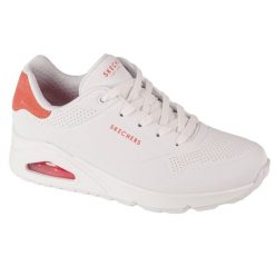 Buty sportowe Sneakersy damskie, Skechers Uno - Pop Back. Białe obuwie sportowe Skechers, z materiału, bez zapięcia, trekkingowe. Za 359.99 zł.