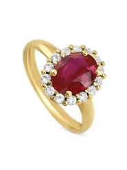 OR Carats Złoty pierścionek z kamieniami szlachetnymi rozmiar: 50. Czerwone pierścionki OR Carats, z rubinem, złote. Za 1,161.32 zł.