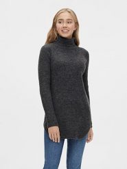Pieces Sweter w kolorze antracytowym rozmiar: XL. Czarne golfy Pieces, xl, bez wzorów, z wełny, bez ramiączek. Za 83.42 zł.