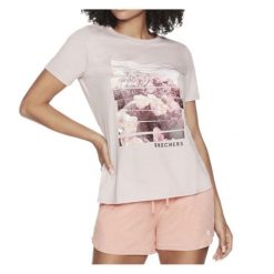 Koszulka Damska Skechers. Czerwone koszulki sportowe Skechers, bez wzorów, bez ramiączek. Za 103.99 zł.