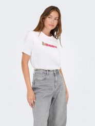 JDY Koszulka w kolorze białym rozmiar: XXL. Białe bluzki JDY, xxl, bez wzorów, z bawełny, bez kołnierzyka, bez ramiączek. Za 43.99 zł.