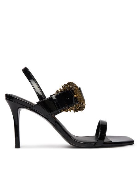 Versace Jeans Couture Sandały 80VA3S71 ZS190 899 Czarny. Czarne sandały Versace Jeans Couture, bez wzorów, z jeansu, bez obcasa, na szpilce, bez zapięcia. Za 506.99 zł.