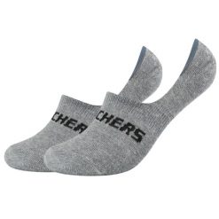 Skarpetki sportowe dla dorosłych 2PPK Mesh Ventilation Footies Socks. Szare skarpety Skechers, bez wzorów, z meshu. Za 29.99 zł.