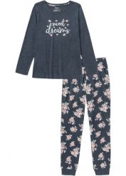 Piżama. Niebieskie piżamy bonprix, bez wzorów, z bawełny, bez ramiączek. Za 94.99 zł.