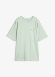T-shirt oversize z czystej bawełny organicznej. Białe t-shirty bonprix, bez wzorów, z bawełny, bez kołnierzyka, bez ramiączek. Za 69.99 zł.