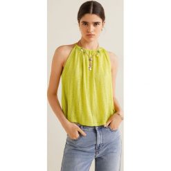Mango - Top Frun. Żółte topy Mango, l, bez wzorów, z dzianiny, bez kołnierzyka, bez ramiączek. W wyprzedaży za 29.90 zł.