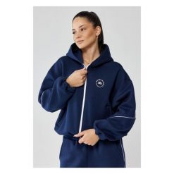 Damska bluza sportowa oversize Rough Radical Trip Hoodie Zip. Niebieskie bluzy ROUGH RADICAL, bez wzorów, bez kaptura. W wyprzedaży za 169.99 zł.