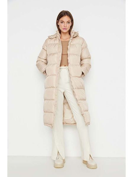 Trendyol Płaszcz zimowy w kolorze kremowym rozmiar: XS. Brązowe płaszcze Trendyol, na zimę, xs, bez wzorów, z puchu, bez kaptura. Za 118.01 zł.