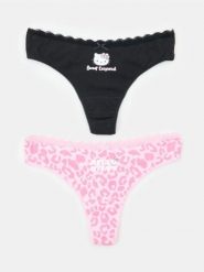 Bawełniane stringi 2 pack Hello Kitty - wielobarwny. Stringi Sinsay, bez wzorów, z bawełny. Za 19.99 zł.