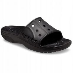 Klapki Dla Dorosłych Crocs Baya II Slide. Czarne klapki Crocs, bez wzorów, z materiału, bez obcasa. Za 99.99 zł.