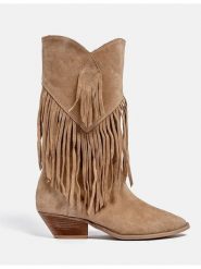 Loft37 Skórzane kowbojki w kolorze jasnobrązowym rozmiar: 40. Brązowe kozaki loft37, na zimę, z okrągłym noskiem, bez obcasa, bez zapięcia. Za 448.99 zł.