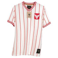 Bawełniana koszulka Football Town Polska Orły. Białe bluzki FOOTBALL TOWN, xl, bez wzorów, z bawełny, sportowe, bez kołnierzyka, bez ramiączek. W wyprzedaży za 189.00 zł.