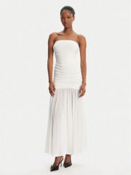 BARDOT Sukienka wieczorowa Solana Mesh 59875DB2 Biały Slim Fit. Białe sukienki Bardot, bez wzorów, z meshu, wizytowe, bez kołnierzyka, bez ramiączek. Za 689.99 zł.