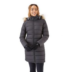 Płaszcz puchowy damski Rab Deep Cover Down Parka z kapturem. Czarne parki RAB, l, z puchu, z kapturem. Za 674.99 zł.