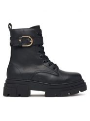 Tommy Hilfiger Trapery Leather Th Buckled Lace-Up Boot FW0FW09550 Czarny. Czarne trapery i śniegowce TOMMY HILFIGER, ze skóry. Za 799.99 zł.