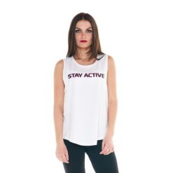 Odzież sportowa z bawełna na co dzień na siłownię. Biała koszulki sportowe LEONE 1947 APPAREL, bez wzorów, z bawełny, bez ramiączek, na fitness i siłownię. W wyprzedaży za 82.10 zł.