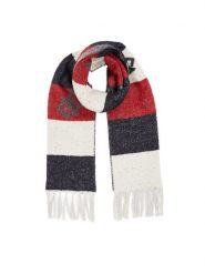 Tommy Hilfiger Szalik Limitless Chic Cb Scarf AW0AW15353 Granatowy. Niebieskie rękawiczki TOMMY HILFIGER, bez wzorów, z syntetyku. Za 799.99 zł.