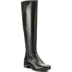Kozaki SIMEN - 9617 Sandro 04/S04. Czarne kozaki Simen, z nubiku, przed kolano, bez obcasa, na obcasie, bez zapięcia. W wyprzedaży za 389.00 zł.