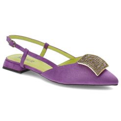 Fioletowe Sandały Menbur Eleganckie Obuwie Damskie. Fioletowe sandały Menbur, bez wzorów, eleganckie, bez obcasa, bez zapięcia. Za 219.00 zł.