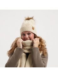 TRAVELIN' Czapka w kolorze beżowym rozmiar: onesize. Brązowe czapki Travelin', bez wzorów, ze skóry. Za 143.99 zł.