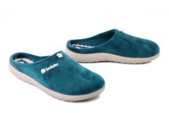 INBLU ET-37 033 ciemny zielony, kapcie damskie. Zielone obuwie domowe Inblu, bez wzorów, z tkaniny, bez zapięcia. Za 74.99 zł.