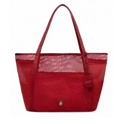Torebka Badura. Czerwone shopper Badura, bez wzorów, bez dodatków. Za 229.99 zł.