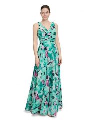 Vera Mont Sukienka w kolorze zielono-granatowym rozmiar: 38. Niebieskie sukienki Vera Mont, bez wzorów, bez kołnierzyka, bez ramiączek, maxi. Za 404.99 zł.