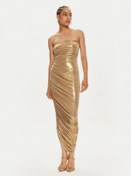 NORMA KAMALI Sukienka wieczorowa ST1243LMD46008 Złoty Slim Fit. Żółte sukienki Norma Kamali, m, bez wzorów, z syntetyku, wizytowe, bez kołnierzyka, bez ramiączek. Za 1,359.00 zł.