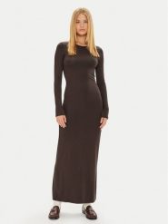 Gina Tricot Sukienka codzienna 24441 Brązowy Slim Fit. Brązowe sukienki Gina Tricot, na co dzień, l, bez wzorów, z wiskozy, bez kołnierzyka, bez ramiączek, proste. Za 169.99 zł.