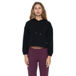 Bluza zimowa Leone 1947 Never Without Damen, Halsausschnitt, Reißverschluss. Czarne bluzy LEONE 1947 APPAREL, na zimę, bez wzorów, z bawełny, bez kaptura. W wyprzedaży za 162.09 zł.