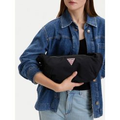 Torebka Guess Jeans. Czarne torebki klasyczne Guess Jeans, z aplikacjami, z jeansu, bez dodatków. Za 169.99 zł.