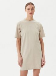 Calvin Klein Jeans Sukienka codzienna J20J225289 Beżowy Relaxed Fit. Brązowe sukienki Calvin Klein Jeans, na co dzień, s, bez wzorów, z bawełny, bez kołnierzyka, bez ramiączek, proste. Za 179.99 zł.
