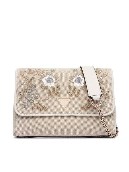 Guess Torebka Giully II HWAE967 3200 Beżowy. Brązowe torebki klasyczne Guess, z aplikacjami, z materiału, bez dodatków. Za 584.99 zł.
