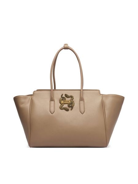 Just Cavalli Torebka 81RA4BA2 ZSA89 Brązowy jasny. Brązowe shopper Just Cavalli, bez wzorów, ze skóry, bez dodatków. Za 939.99 zł.