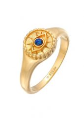 Elli Damski sygnet Evil Eye z syntetycznym opalem z pozłacanego srebra 925 Sterling Silver Pierścionki 1 ct. Szare pierścionki Elli, z opalem, pozłacane. Za 238.99 zł.