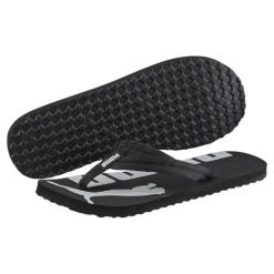 Klapki Epic Flip v2 PUMA Black White. Białe klapki Puma, bez wzorów, z materiału, bez obcasa. Za 154.00 zł.