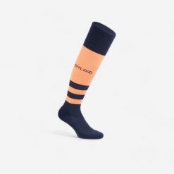 Skarpety do rugby R500 DAMSKIE. Brązowe skarpety OFFLOAD, bez wzorów, z materiału. Za 19.99 zł.