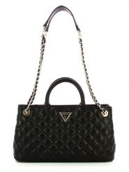 Guess Torebka w kolorze czarnym - 32 x 18 x 10 cm rozmiar: onesize. Czarne torby na ramię Guess, z aplikacjami, z materiału, na ramię, pikowane, bez dodatków. Za 484.31 zł.